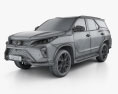 Toyota Fortuner Legender 2023 Modèle 3d wire render