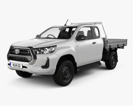 3D model of Toyota Hilux Extra Cab Alloy Tray SR 2023
