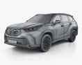 Toyota Highlander XSE 2022 3d model wire render