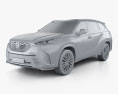 Toyota Highlander XSE 2022 3d model clay render