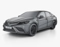 Toyota Camry XSE 하이브리드 2024 3D 모델  wire render