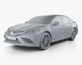 Toyota Camry XSE ハイブリッ 2024 3Dモデル clay render