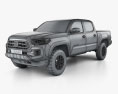 Toyota Tacoma 双人驾驶室 Short bed Limited 2024 3D模型 wire render