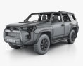 Toyota 4Runner TRD Offroad with HQ interior 2022 3d model wire render