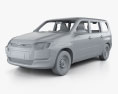 Toyota Probox DX van з детальним інтер'єром 2020 3D модель clay render