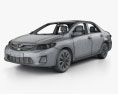 Toyota Corolla LE з детальним інтер'єром 2015 3D модель wire render