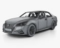 Toyota Crown hybrid Athlete with HQ interior 2017 3d model wire render