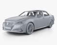 Toyota Crown ハイブリッ Athlete HQインテリアと 2017 3Dモデル clay render