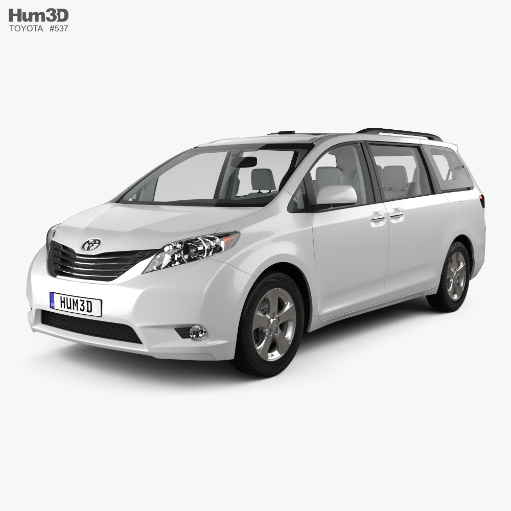 Toyota Sienna with HQ interior 2014 3D model