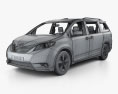 Toyota Sienna HQインテリアと 2014 3Dモデル wire render