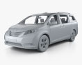 Toyota Sienna HQインテリアと 2014 3Dモデル clay render