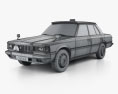 Toyota Crown Táxi 1982 Modelo 3d wire render