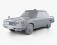 Toyota Crown Taxi 1982 3D-Modell clay render