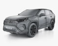 Toyota RAV4 XSE 混合動力 2024 3D模型 wire render