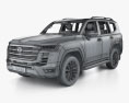 Toyota Land Cruiser インテリアと 2024 3Dモデル wire render