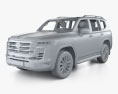 Toyota Land Cruiser з детальним інтер'єром 2024 3D модель clay render