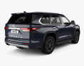 Toyota Sequoia Limited 2024 3D-Modell Rückansicht
