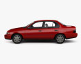 Toyota Corolla sedan with HQ interior and engine 2002 3d model side view