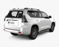 Toyota Land Cruiser Prado 5-door 2023 3D-Modell Rückansicht