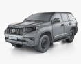 Toyota Land Cruiser Prado Base пятидверный 2020 3D модель wire render