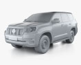 Toyota Land Cruiser Prado Base 5 porte 2020 Modello 3D clay render