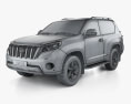 Toyota Land Cruiser Prado 3ドア 2016 3Dモデル wire render