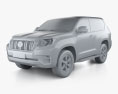 Toyota Land Cruiser Prado 3 porte 2020 Modello 3D clay render