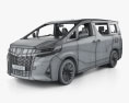 Toyota Alphard Hybrid Executive Lounge з детальним інтер'єром 2021 3D модель wire render