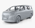 Toyota Alphard Hybrid Executive Lounge avec Intérieur 2021 Modèle 3d clay render