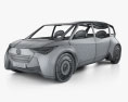 Toyota Fine-Comfort Ride з детальним інтер'єром 2020 3D модель wire render