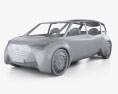 Toyota Fine-Comfort Ride mit Innenraum 2020 3D-Modell clay render