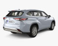 Toyota Highlander Platinum гибрид с детальным интерьером 2023 3D модель back view