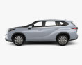 Toyota Highlander Platinum гибрид с детальным интерьером 2023 3D модель side view