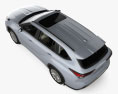 Toyota Highlander Platinum hybrid mit Innenraum 2023 3D-Modell Draufsicht
