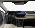 Toyota Highlander Platinum ハイブリッ インテリアと 2023 3Dモデル dashboard