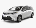 Toyota Sienna Limited ハイブリッ インテリアと 2023 3Dモデル