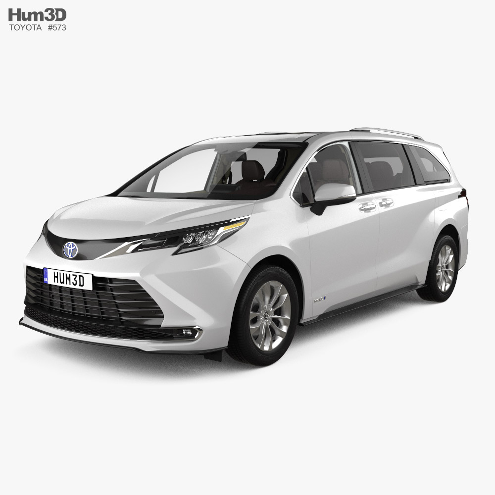 Toyota Sienna Limited hybrid with HQ interior 2023 3D model