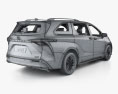 Toyota Sienna Limited híbrido com interior 2023 Modelo 3d