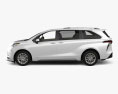 Toyota Sienna Limited ibrido con interni 2023 Modello 3D vista laterale