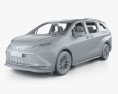 Toyota Sienna Limited гибрид с детальным интерьером 2023 3D модель clay render