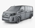 Toyota Hiace Crew Van L2H1 2022 3D-Modell wire render