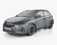 Toyota Yaris L 2024 3D-Modell wire render