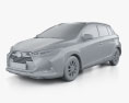 Toyota Yaris L 2024 Modello 3D clay render