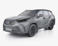 Toyota Kluger Crown гібрид Limited CN-spec 2024 3D модель wire render