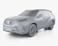 Toyota Kluger Crown hybrid Limited CN-spec 2024 3d model clay render