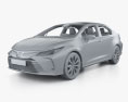 Toyota Corolla Altis с детальным интерьером 2023 3D модель clay render