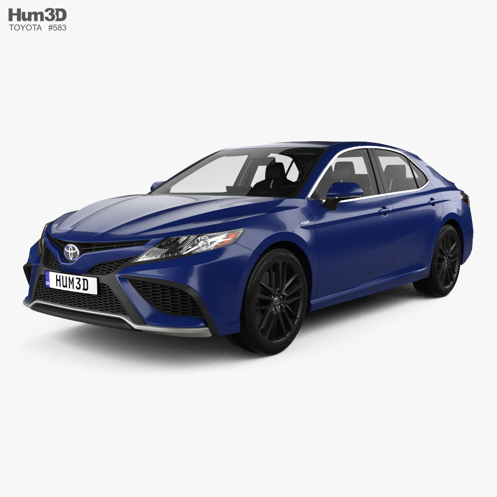 Toyota Camry XSE hybrid with HQ interior 2021 3D model