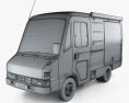 Toyota Urban Supporter LWB Food  Van 2004 3d model wire render
