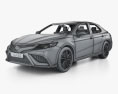 Toyota Camry XSE з детальним інтер'єром 2024 3D модель wire render