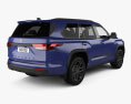 Toyota Sequoia Platinum 2024 3D模型 后视图